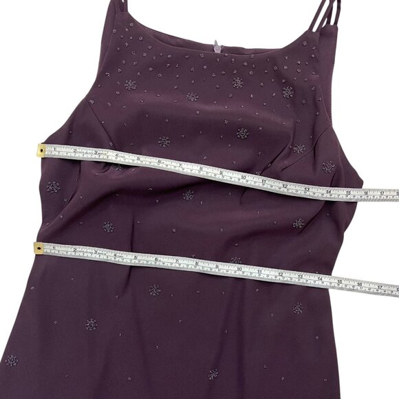 Vintage Beaded Mini Sheath Dress Purple Size 4 90s Gothic Vampire Dark Romantic - Picture 7 of 8